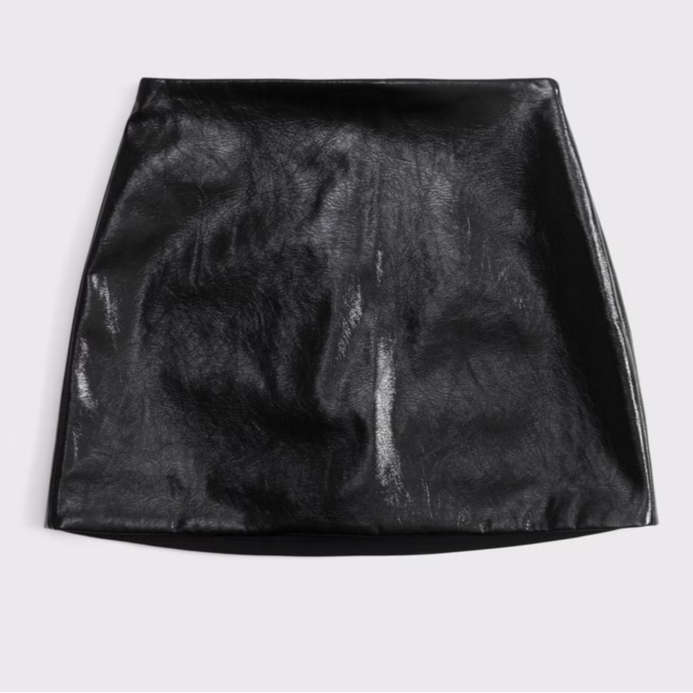 NEW Abercrombie & Fitch The A&F Scarlett Vegan Leather Mini Skort Indigo Blue